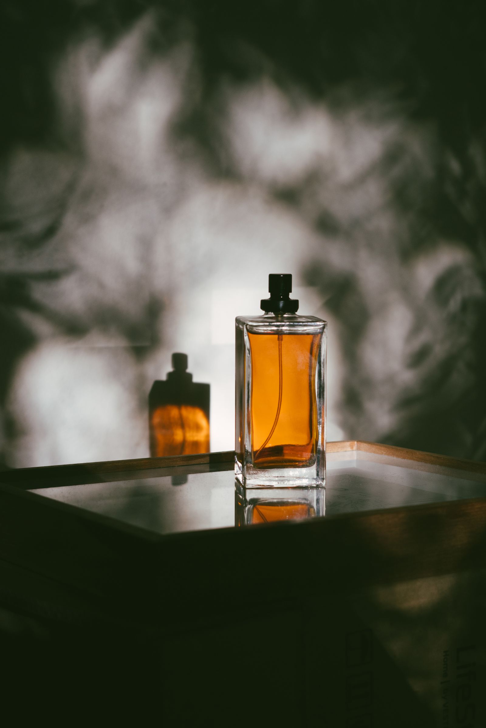 La Flerre bottle with amber concentrate on dark glass
